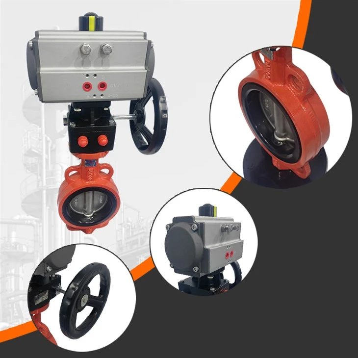 4inch Rubber Pneumatic Handwheel Butterfly Valve